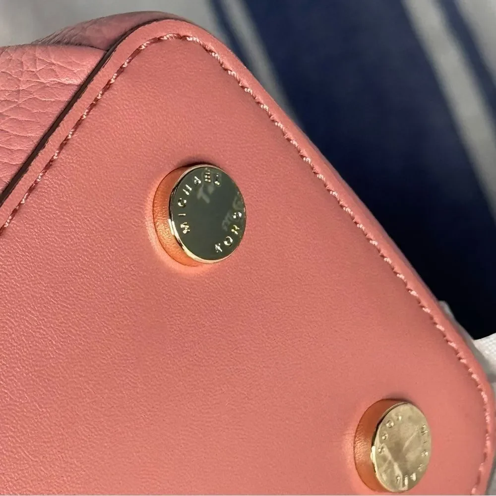 Michael Kors Sienna Medium Messenger, Rose, Pebbled Leather Satchel